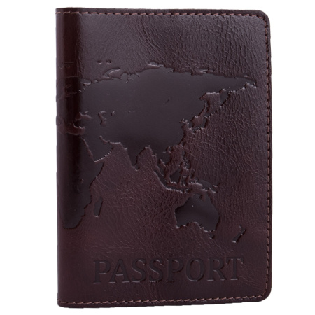 Обложка для паспорта кожаная NN P-NN16794 коричневая