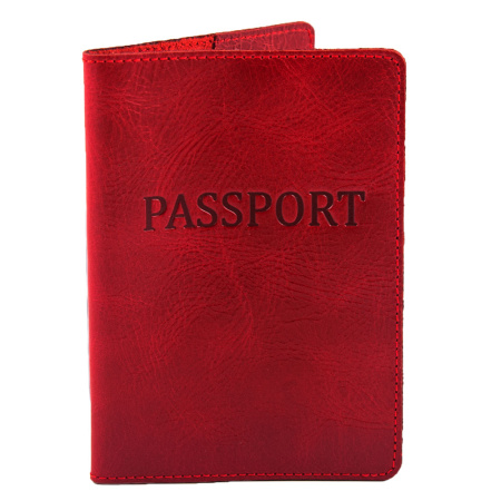Кожаная обложка для паспорта NN P-NN12411 красная 